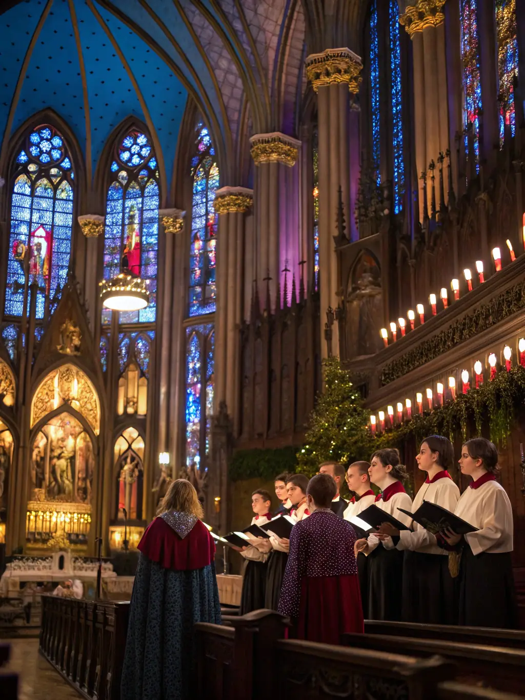 A photograph capturing a children's choir performing at a local community event, showcasing their enthusiasm and musical talent.
